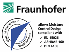 Logo Fraunhofer Institut IBP und WUFI Siegel, Natur-Klimadecke, Deckenkühlung, Deckenheizung, Kühldecke