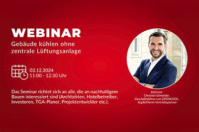 Webinar – Gebäude kühlen ohne zentrale Lüftungsanlage